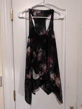 All Saints Vintage Rare Lost Game Silk Racer Tank UK 8